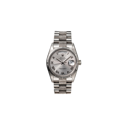 1993 Rolex 18K White Gold Bark Day-Date