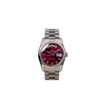 2002 Rolex 18K WG Day-Date Cherry