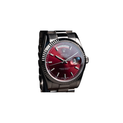 2002 Rolex 18K WG Day-Date Cherry