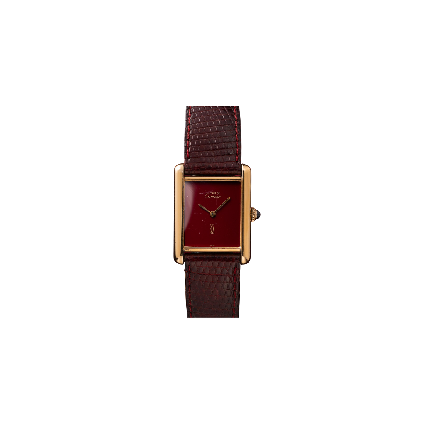 Cartier 18K Burgundy Dial 33mm with Box